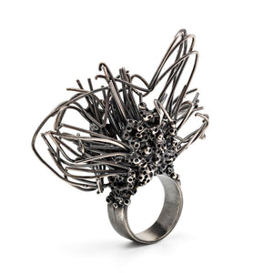 The Oxidized Silver Ring - Dragonfly battle