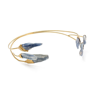Silver gilded head accessory with blue Kyanite “Wings”