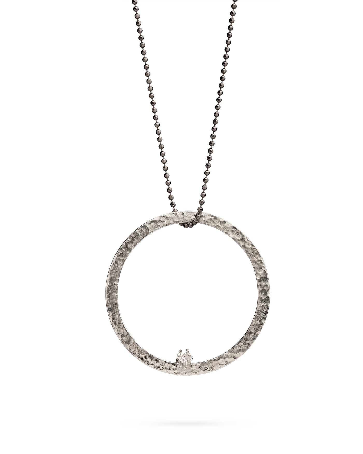 Silver necklace "TOGETHER ON THE ROAD"