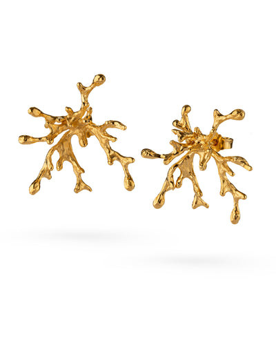 Gold plated silver earrings " CORAL GROWTH "
