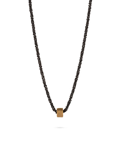 Gold plated silver necklace "ELEMENT BLACK"